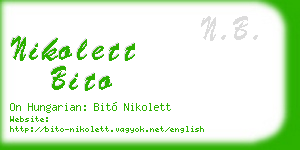 nikolett bito business card