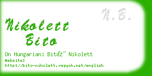 nikolett bito business card